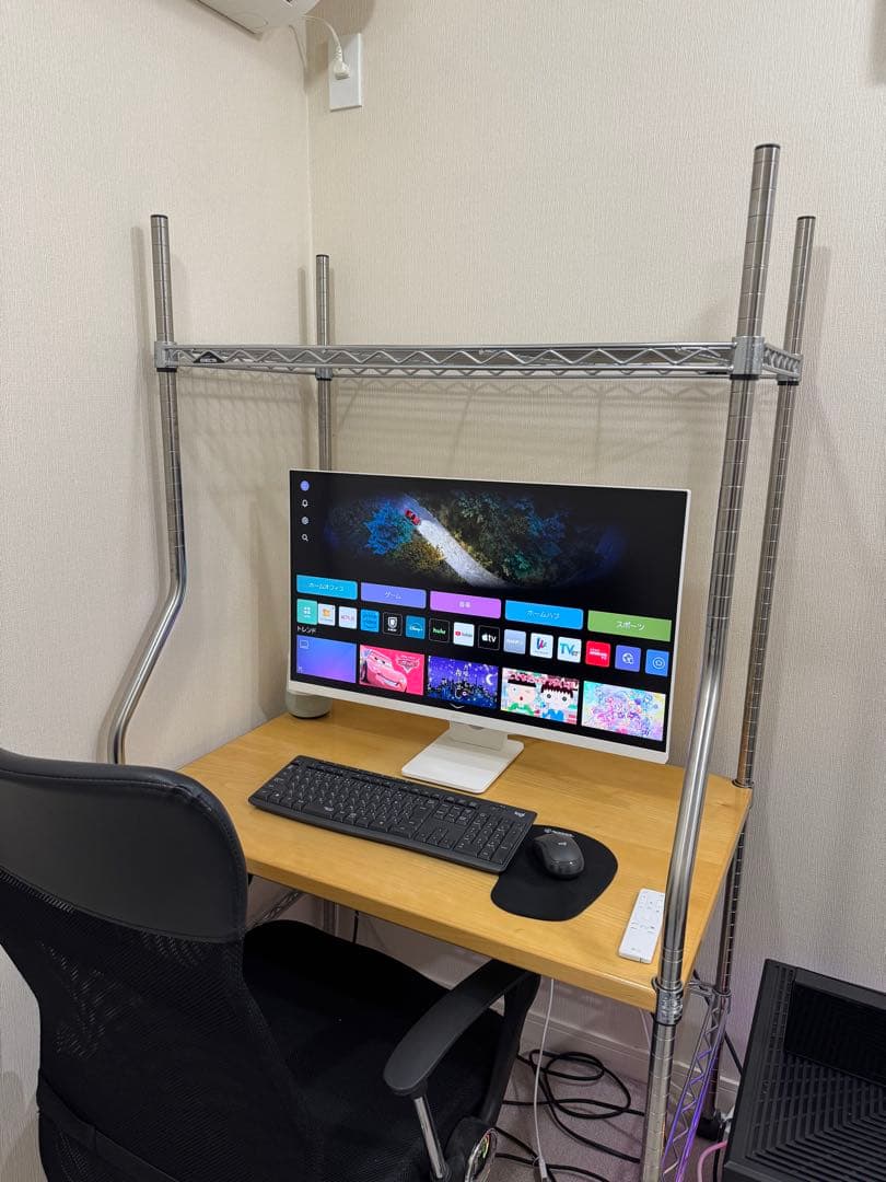 【お値下げ可】Erecta スチール製シェルフ キャスター付きパソコンデスク