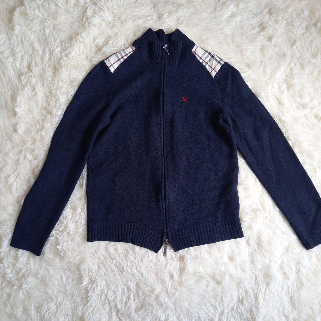 土日限定セール☆バーバリーブラックレーベル★カシミア混 ニットノバチェック【L】