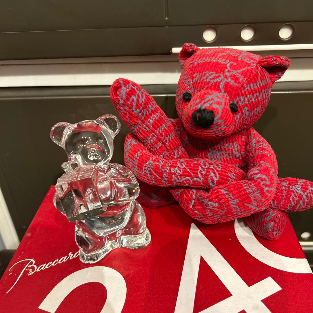 Baccarat 240年記念　クリスタルとぬいぐるみのクマ 置物 セット箱あり