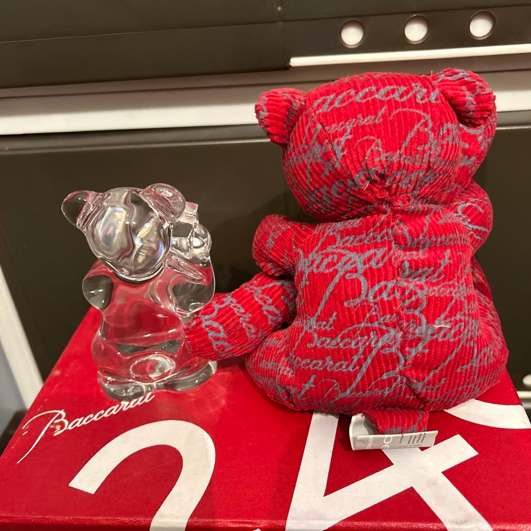 Baccarat 240年記念　クリスタルとぬいぐるみのクマ 置物 セット箱あり