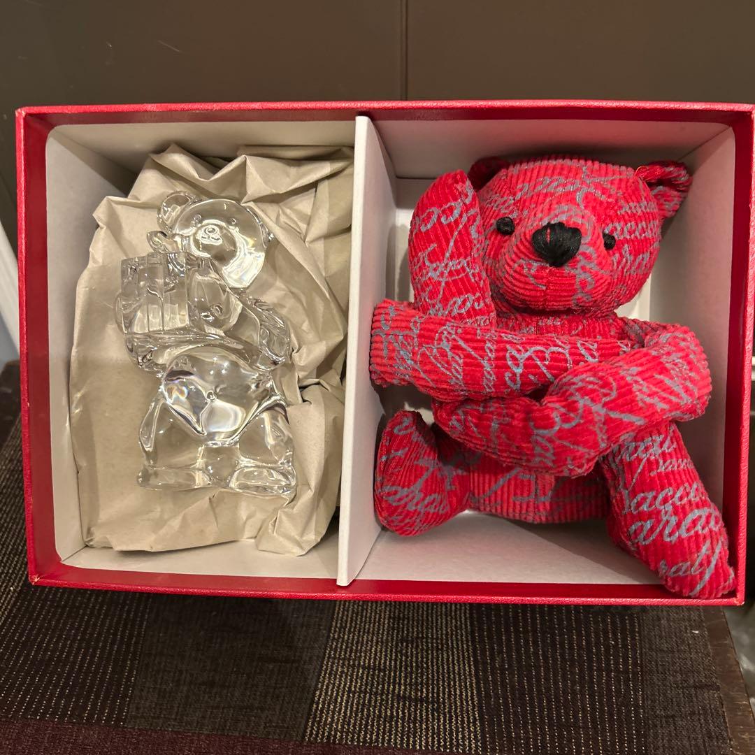 Baccarat 240年記念　クリスタルとぬいぐるみのクマ 置物 セット箱あり