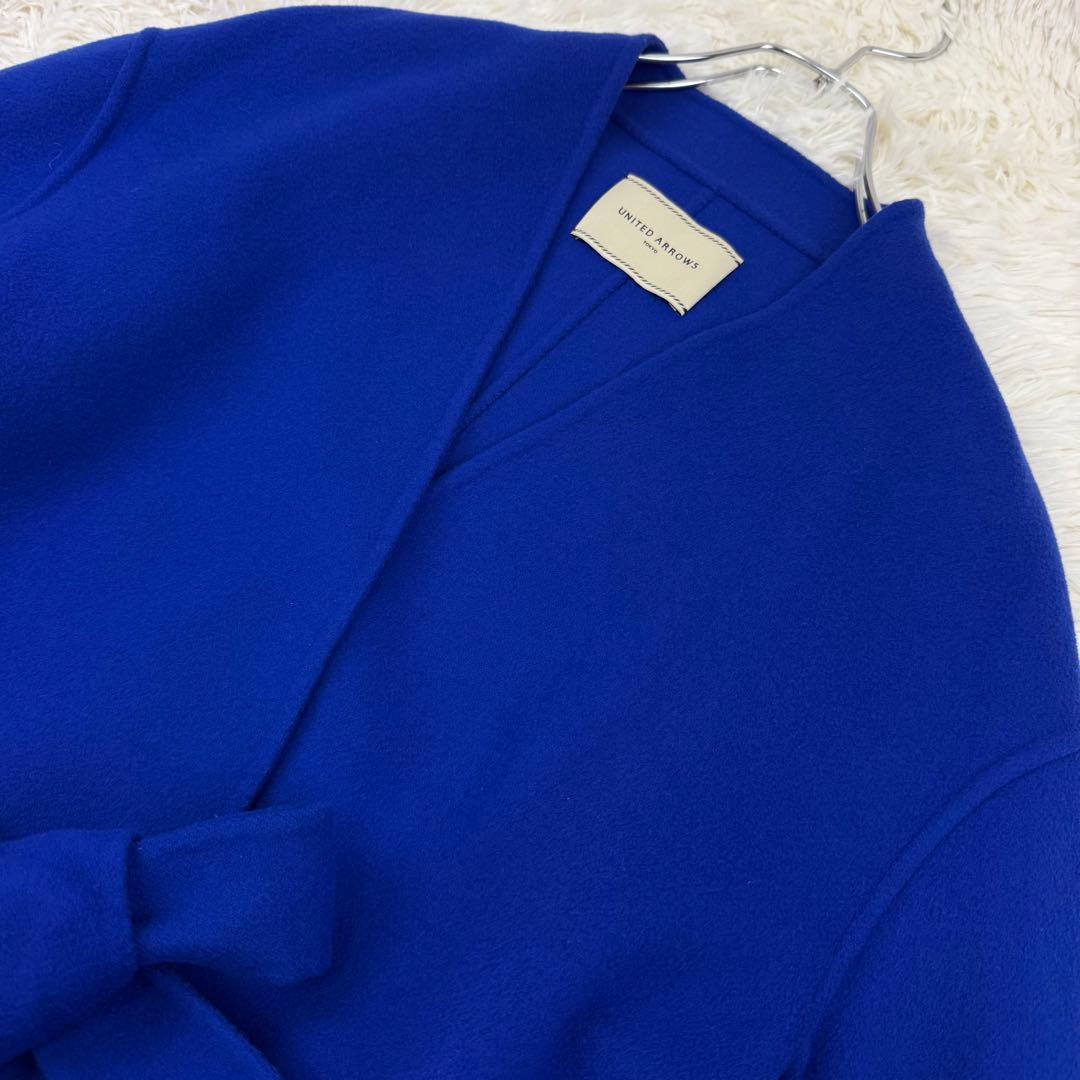 美品 ユナイテッドアローズ ダブルフェイスベルテッドコート リバー