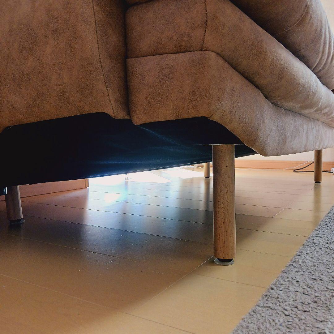 3人掛け ソファ レザーファブリック ブラウン ふかふか