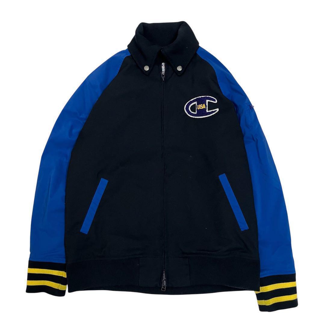 チャンピオンゴルフ ジャケット L スタジアム ブルー系 USA ロゴ 中綿