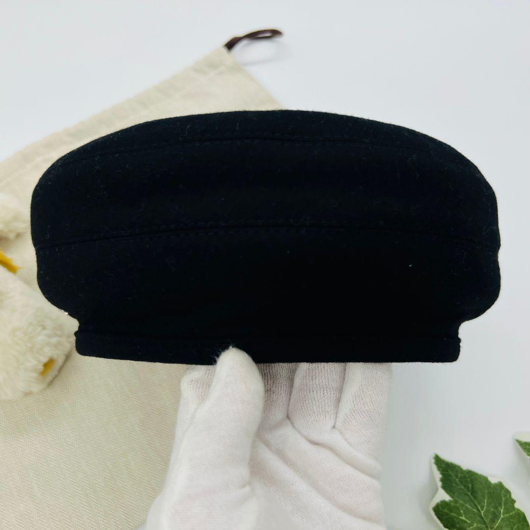 HERMES エルメス サントノーレ ベレー帽 ブラック カシミア