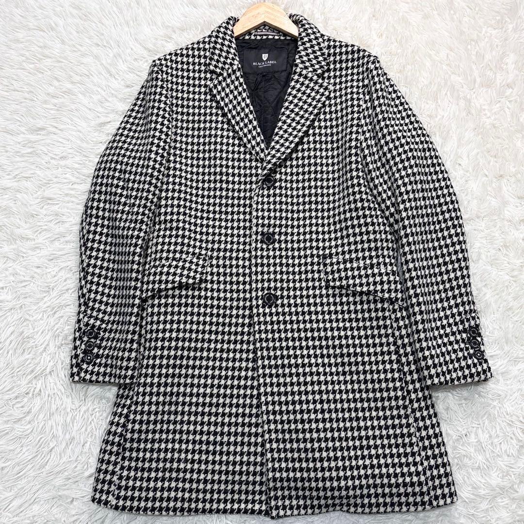 クレストブリッジ チェスターコート 千鳥柄 チェック L ロング ブラック中綿