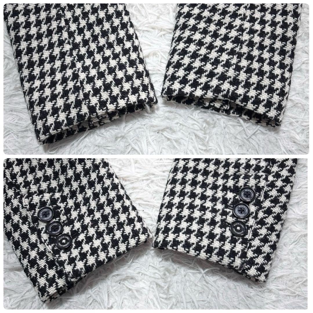 クレストブリッジ チェスターコート 千鳥柄 チェック L ロング ブラック中綿