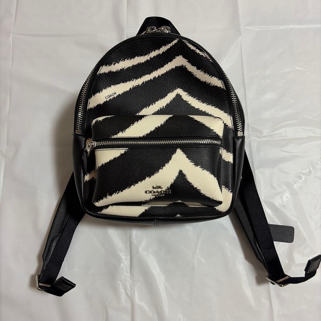 【美品】　COACH コーチ　リュック　バックパック　ゼブラ柄　F39033