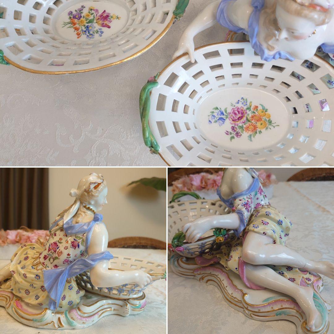 マイセン 大型 ポプリボウル ペア 貴婦人 貴公子