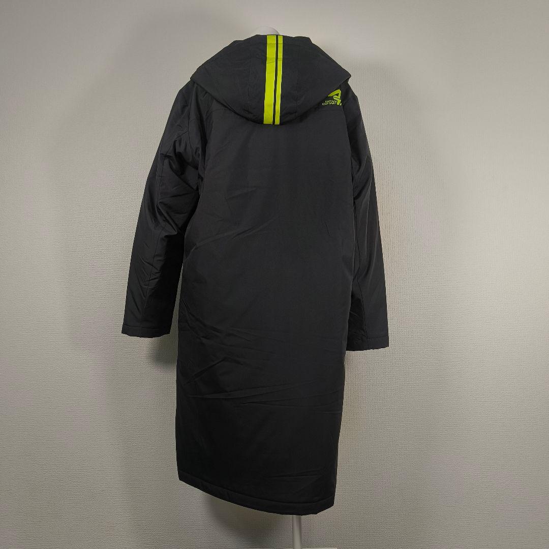 ASICS ブラック ベンチコート フード付き