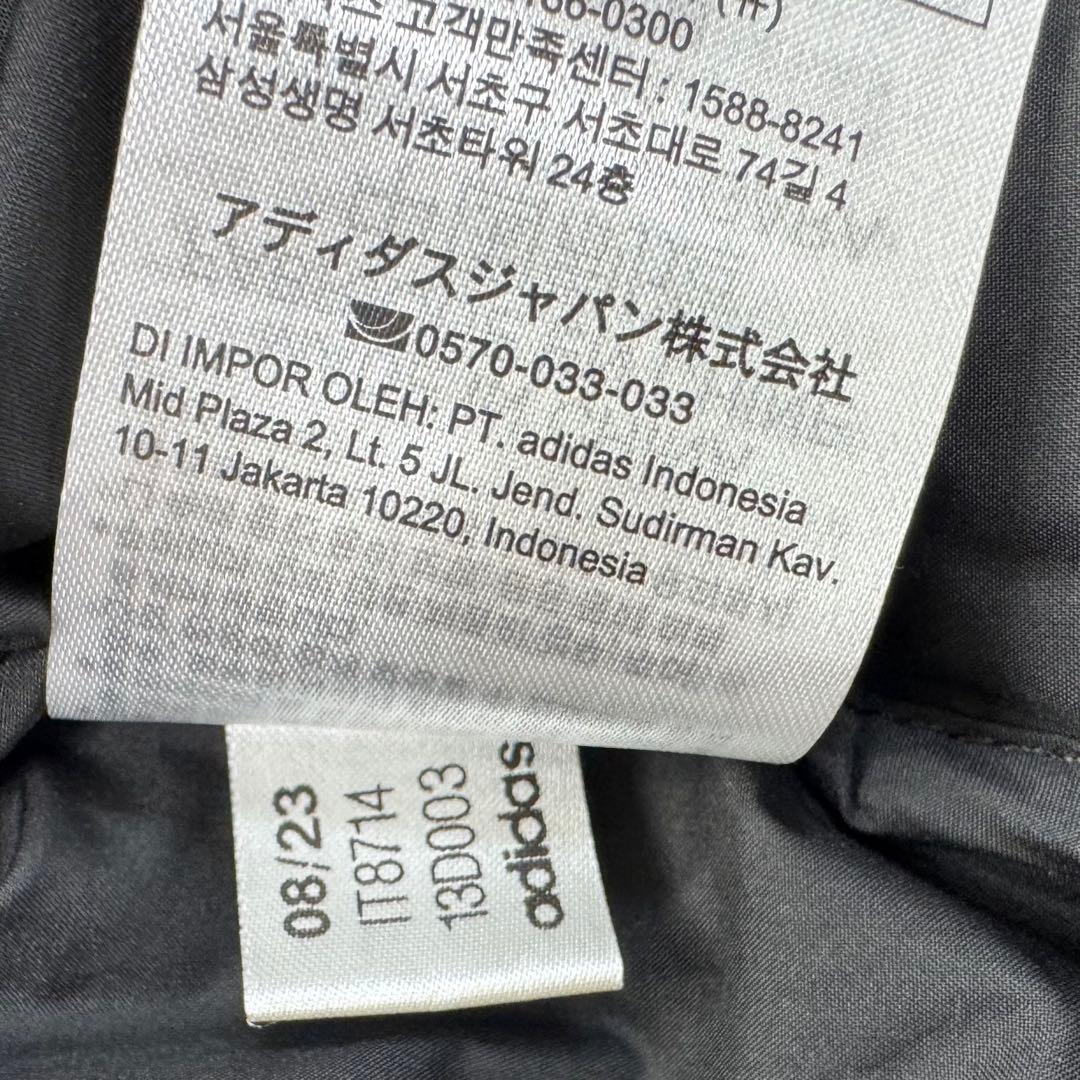 アディダス ロング ダウン ベンチコート L サイズ 3ストライプ ブラック
