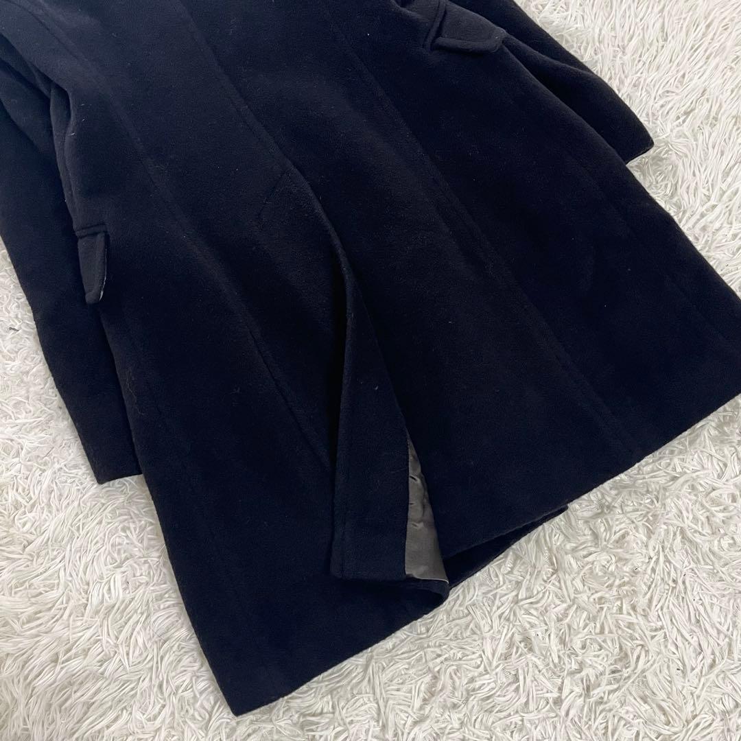 【美品】マックスマーラ ロングコート ピュアウール カシミヤ混 ダブル ブラック