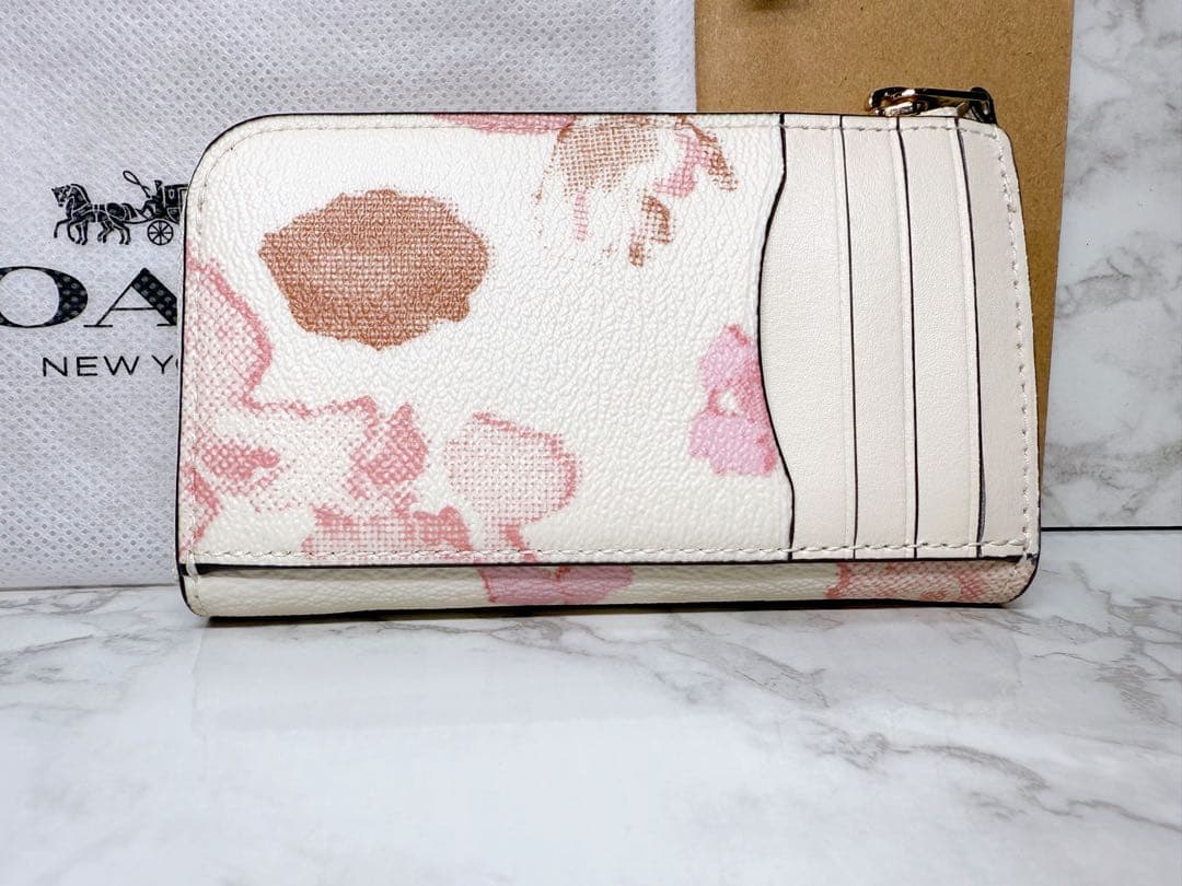 COACH 花柄 レザー キーケース