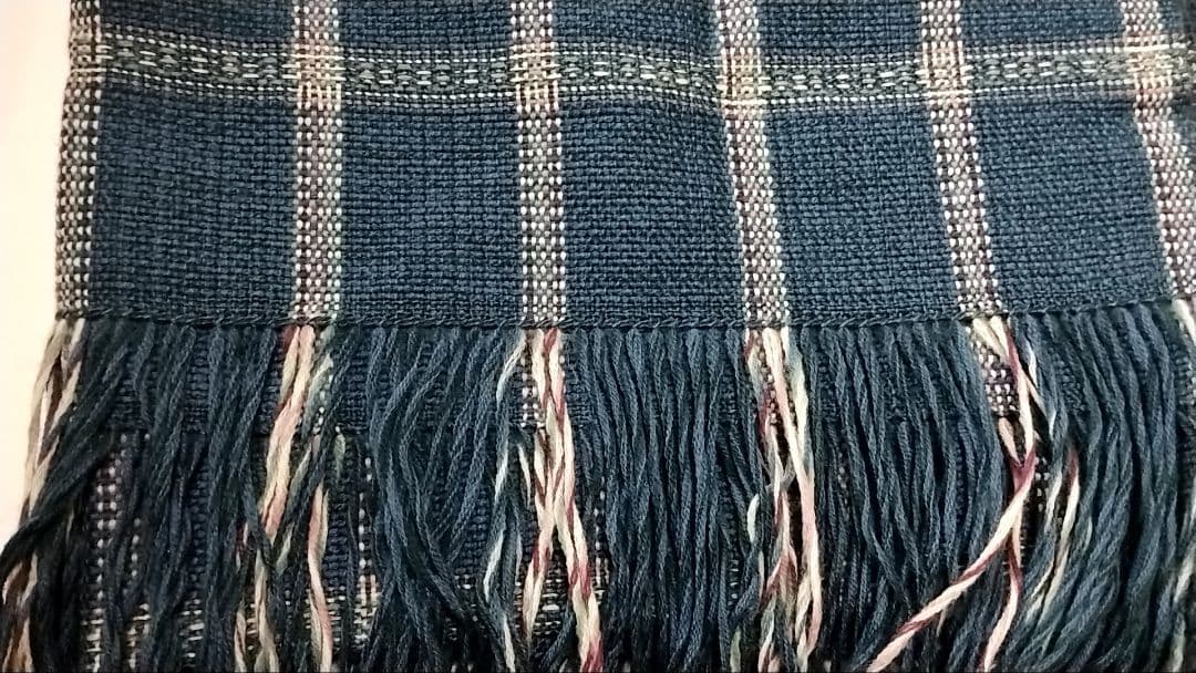 優佳良織　ユーカラ　大きめショール　ストール　ブルー　ウール　和装　ショール