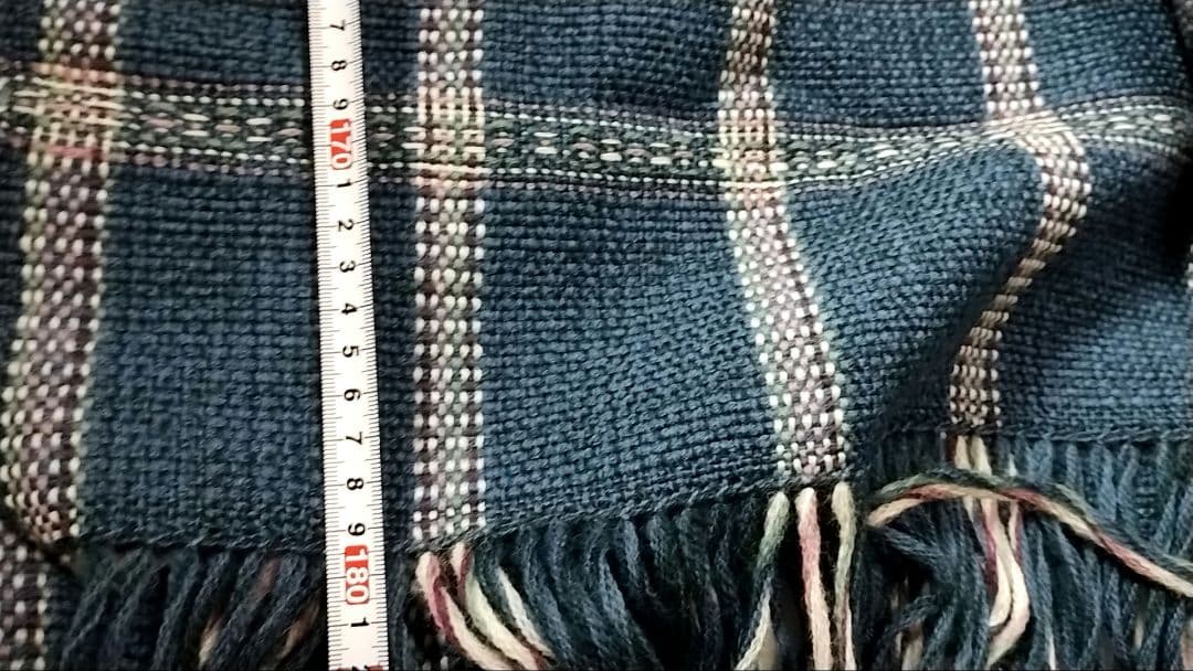 優佳良織　ユーカラ　大きめショール　ストール　ブルー　ウール　和装　ショール