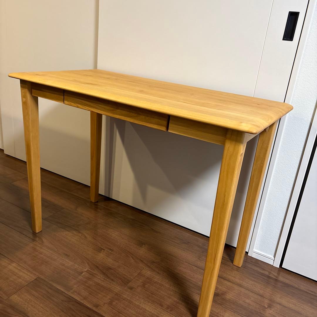 ISSEIKI 一世紀　ナチュラルウッドデスク 引き出し付き
