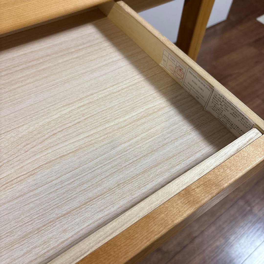 ISSEIKI 一世紀　ナチュラルウッドデスク 引き出し付き