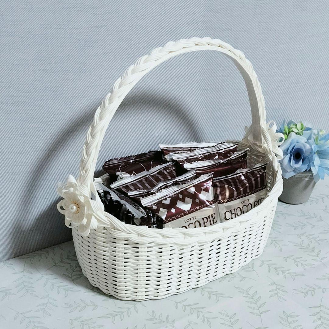かご バスケット 中•横 エコクラフト 結婚式 クラフトバンド 小物入れ カゴ