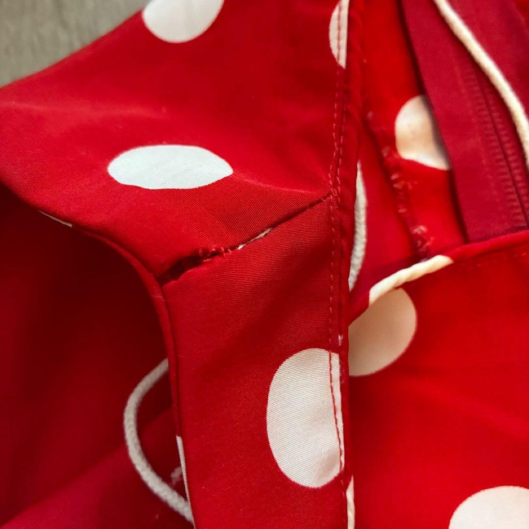 【やぶれ有り】フラメンコ衣装　マーメイド　ワンピース　ノースリーブ　水玉　赤