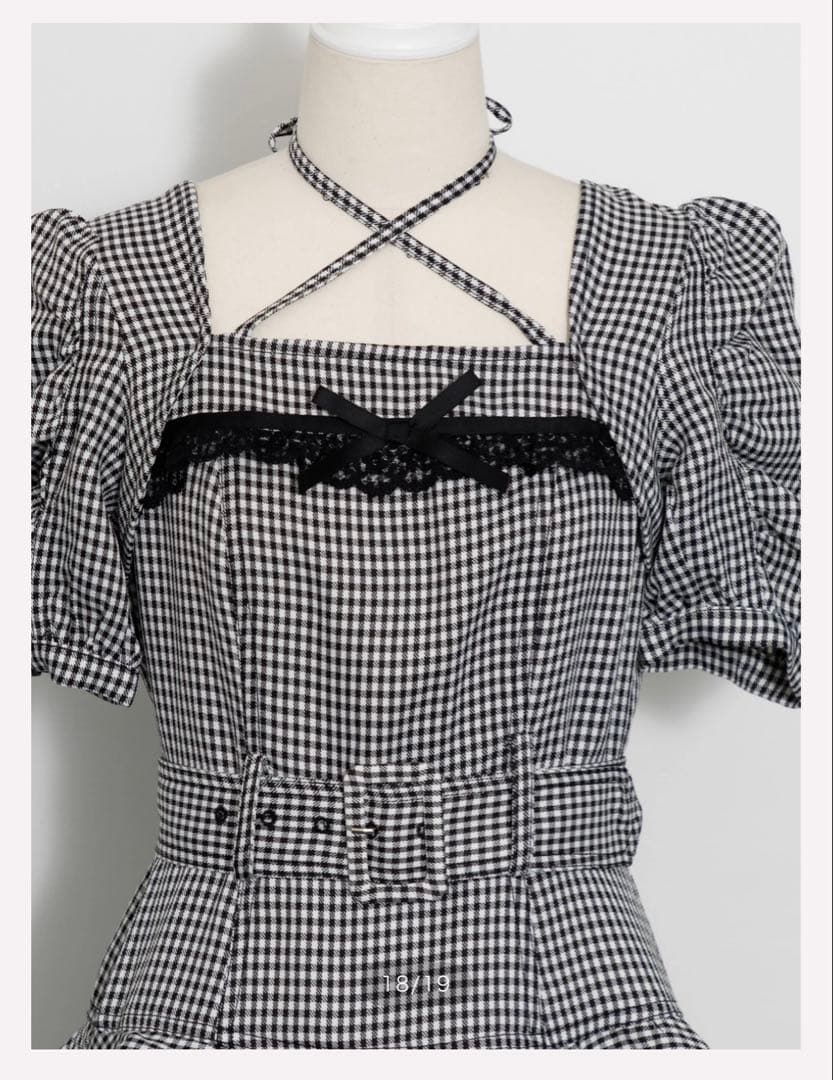 pium ギンガムチェックワンピース