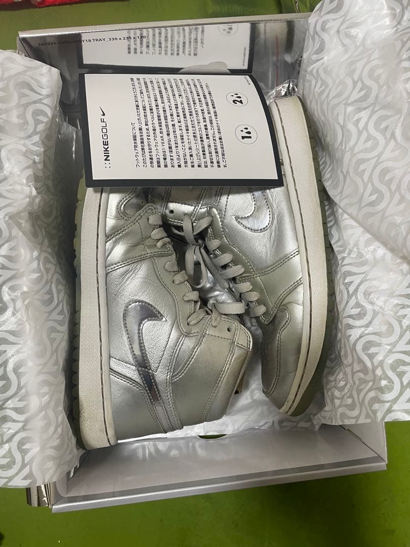 AIRJORDAN1 シルバー ハイカット ゴルフシューズ26.5cm