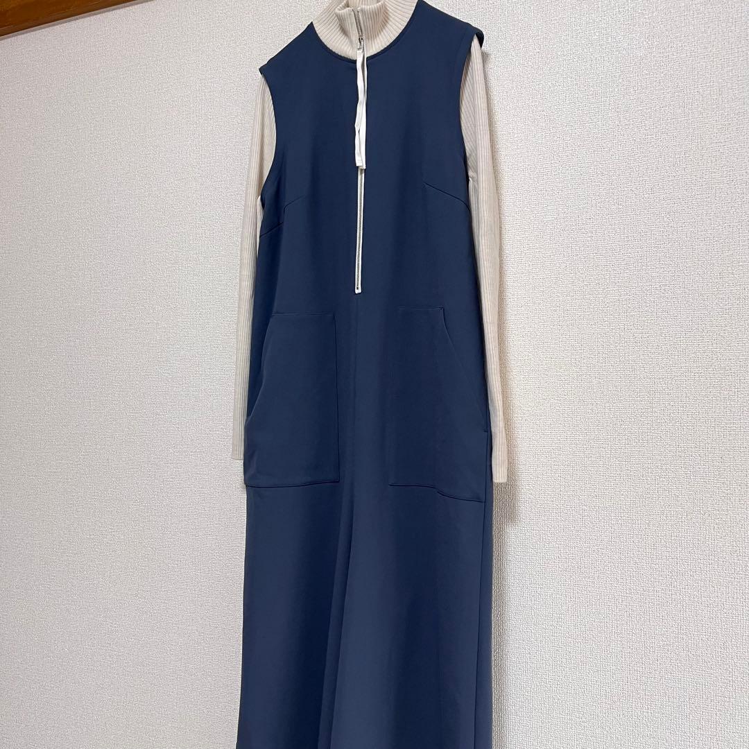 mwj♕　　異素材　ニット　ドッキング　オールインワン　ジャンプスーツ