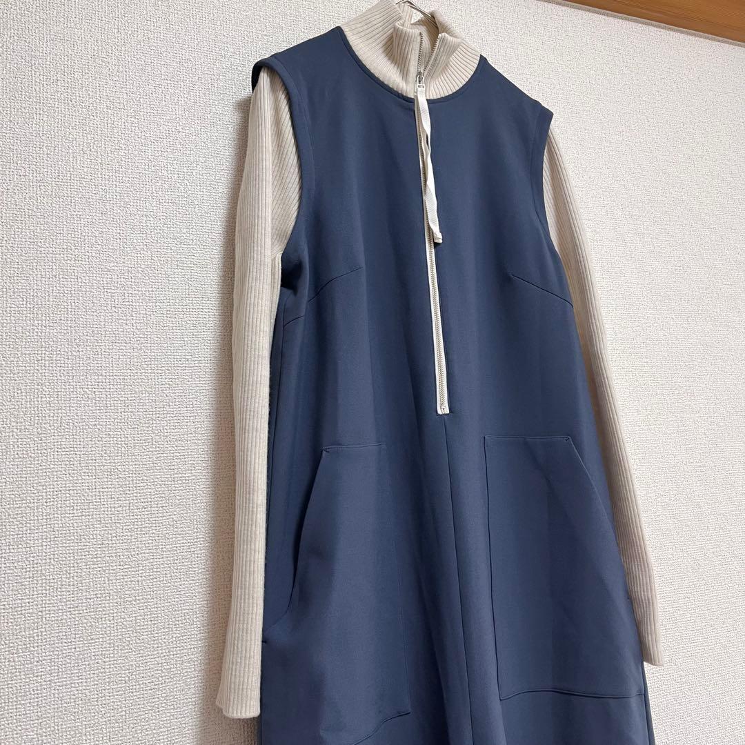 mwj♕　　異素材　ニット　ドッキング　オールインワン　ジャンプスーツ