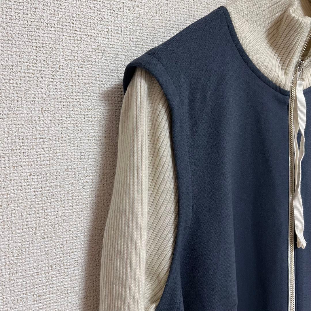 mwj♕　　異素材　ニット　ドッキング　オールインワン　ジャンプスーツ