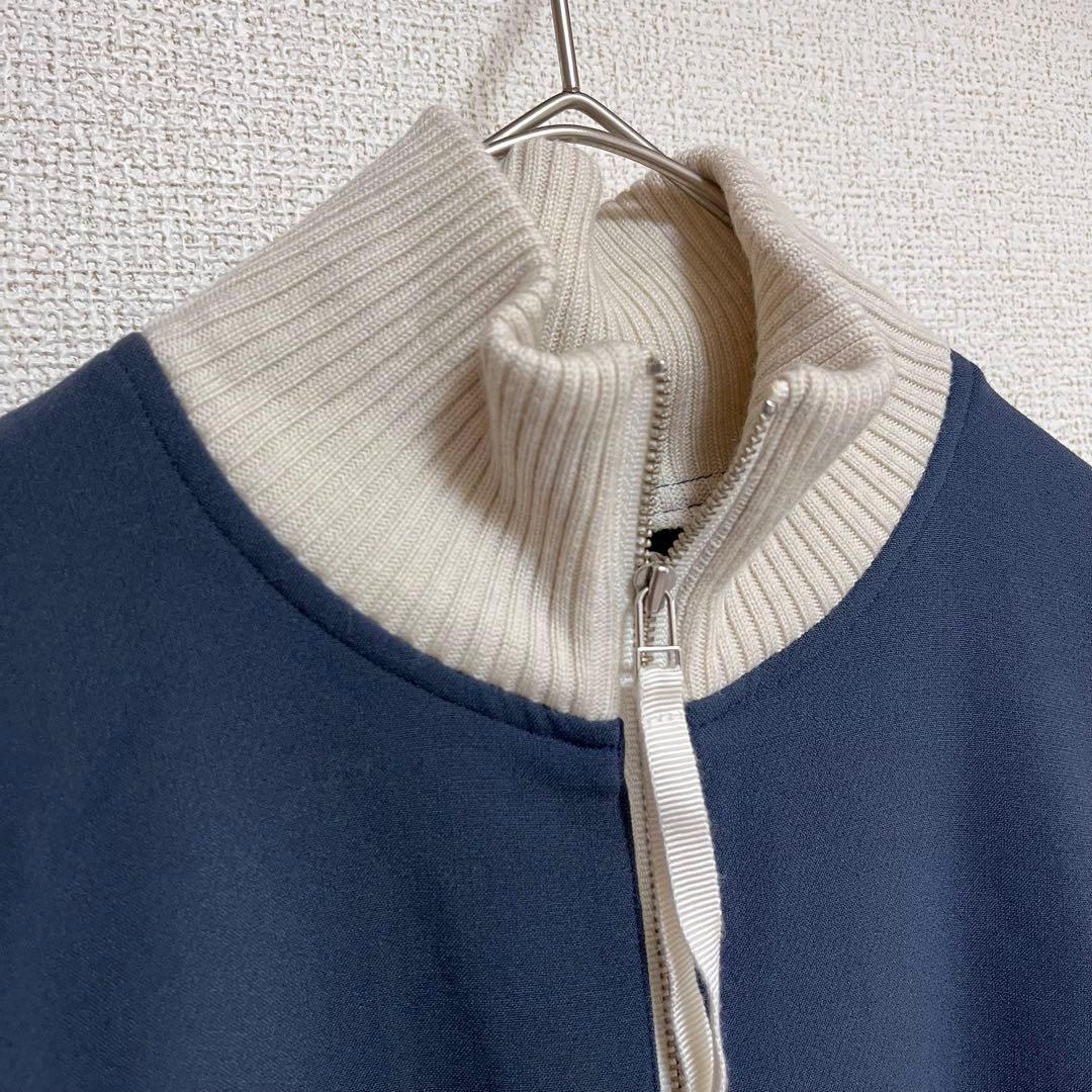 mwj♕　　異素材　ニット　ドッキング　オールインワン　ジャンプスーツ