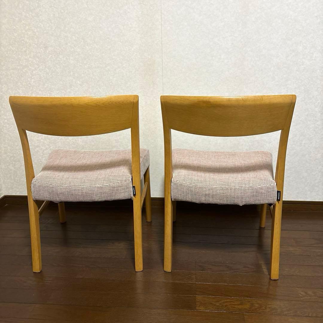 【良品】karimoku ダイニングチェア ２脚セット ①