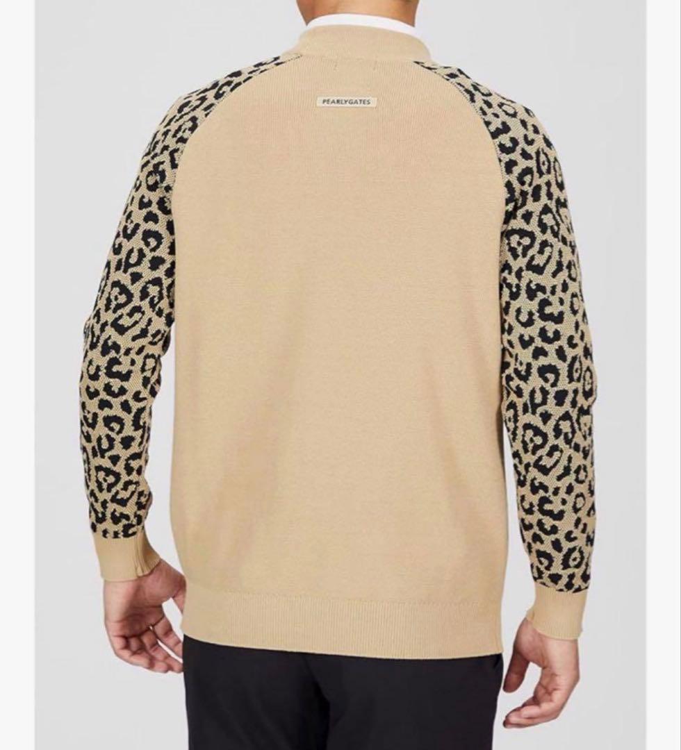 ウール混　サイズ4 レオパード柄　長袖ニット　セーター　ハイネック　秋冬　新品