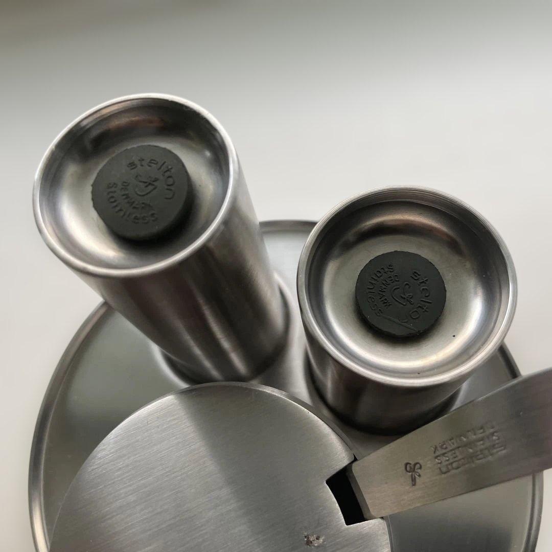 Stelton ステンレス　arne jacobsen 調味料入れ