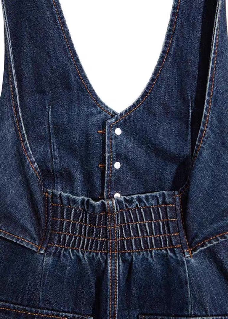 ホルターネックベスト付き❗️デニムジャンプスーツ✨カジュアル