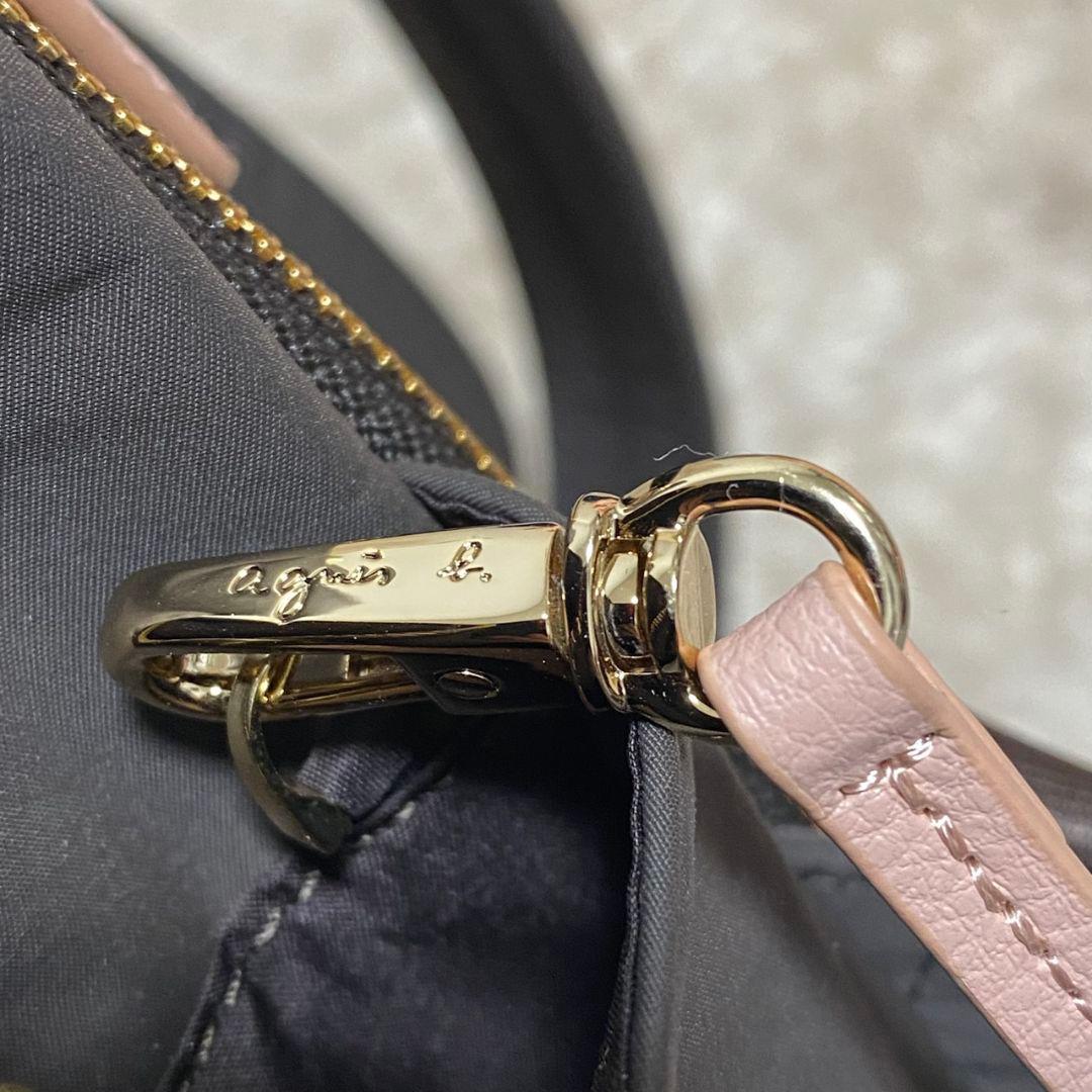 未使用級♡アニエスベー リュック ピンク＆ブラウン ミニポーチ付 ロゴチャーム