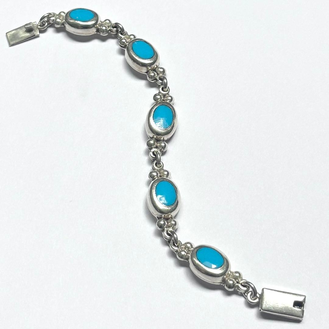 メキシコ製 ヴィンテージ taxco ターコイズブレスレット シルバー925