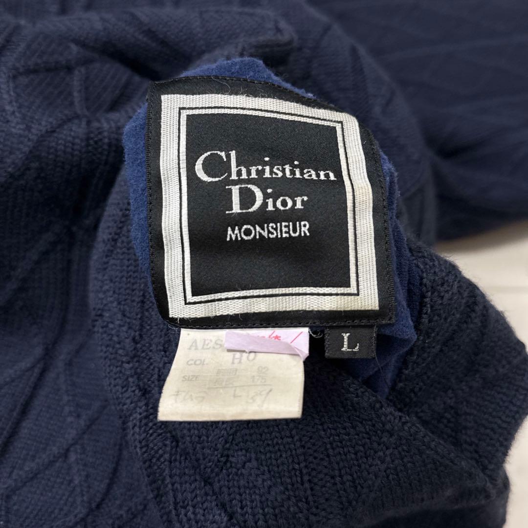 クリスチャンディオール ヘビーウェイトリバーシブルハーフコート 紺