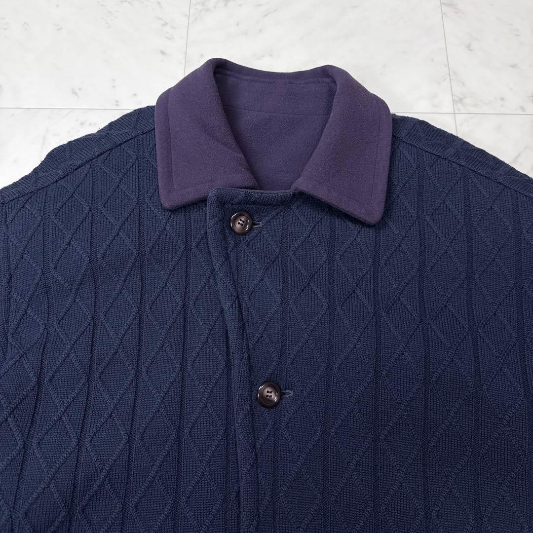 クリスチャンディオール ヘビーウェイトリバーシブルハーフコート 紺