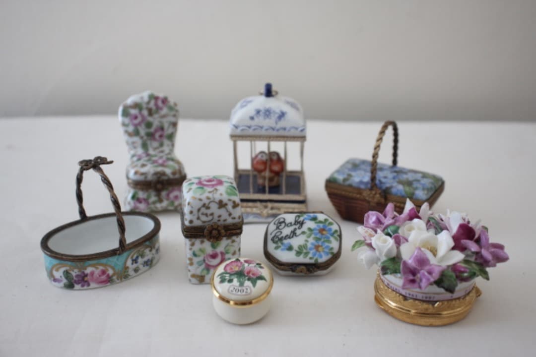 フランス　リモージュボックス　椅子　ピルケース　小物入れ