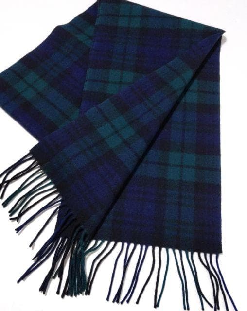 美品★Johnstons ジョンストンズ★カシミヤ マフラー チェック グリーン