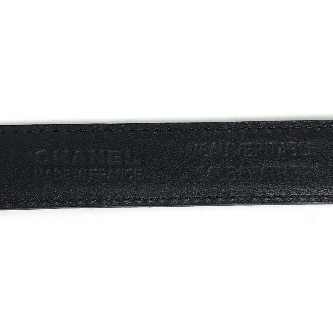 1E514/シャネル/ベルト/ココマーク/ロゴ/ゴールド金具/ヴィンテージ/黒