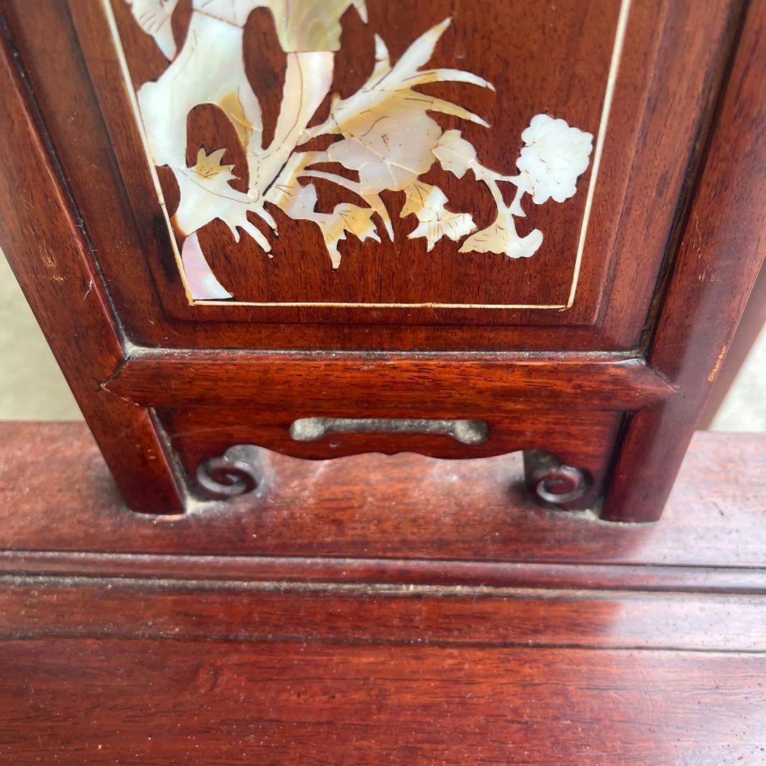 【稀少良品】2脚セット 中国家具 ダイニング チェア 唐木家具 李朝家具 花梨