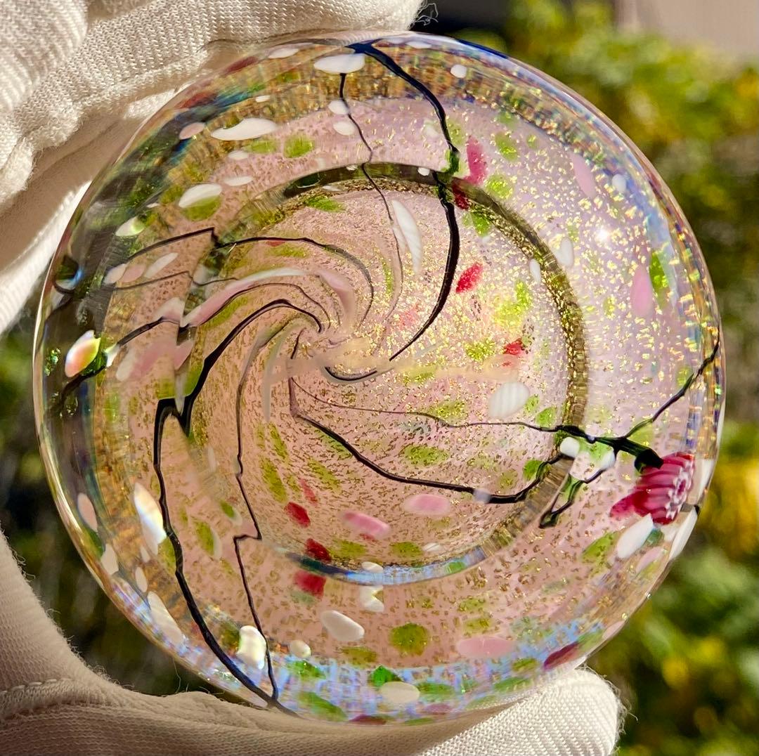 ガラス作家＊黒木国昭　ガラスアート光琳　花器　花瓶　置物　ペーパーウェイト　文鎮