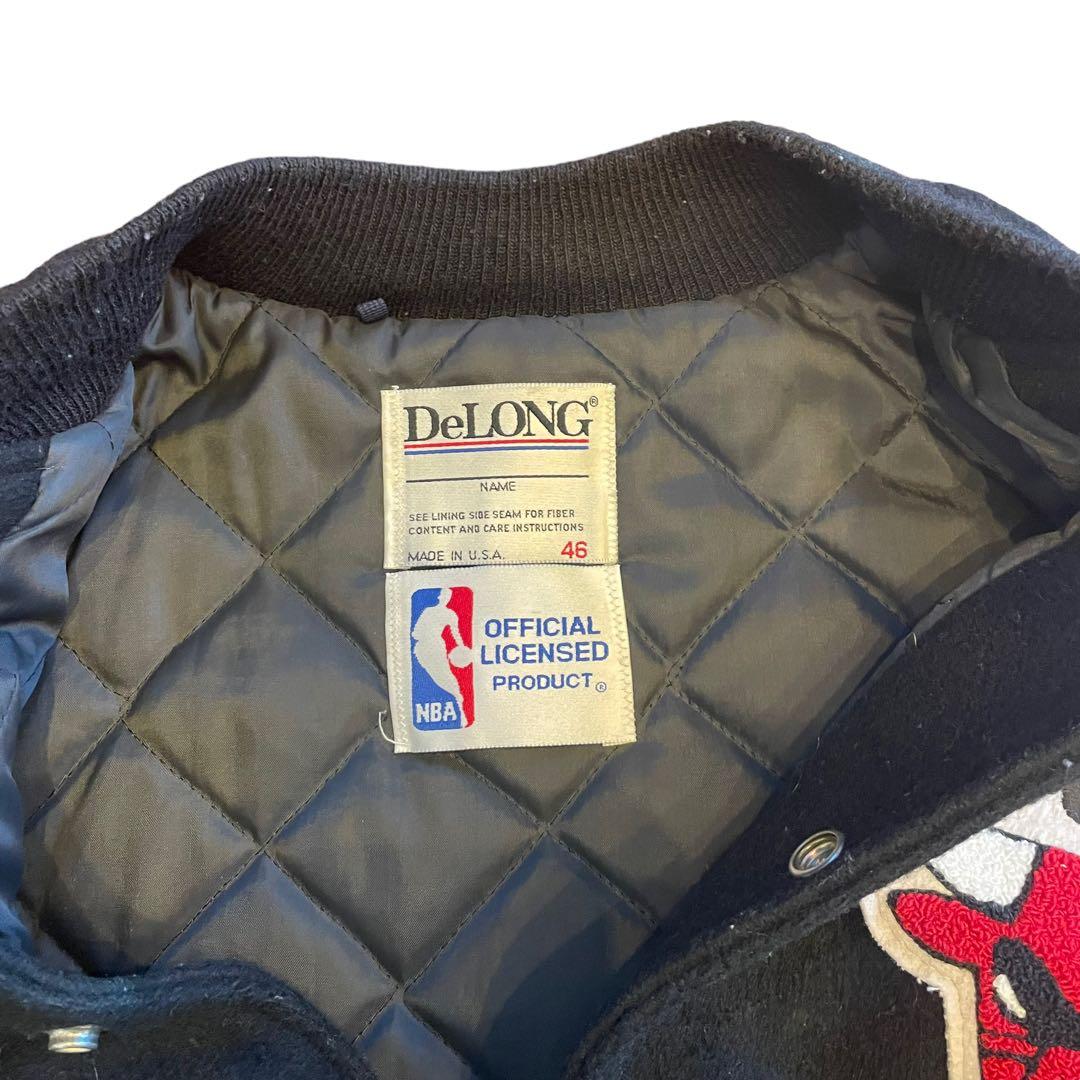 90's DeLONG BULLS ブルズ スタジャン 袖レザー - メルカリ