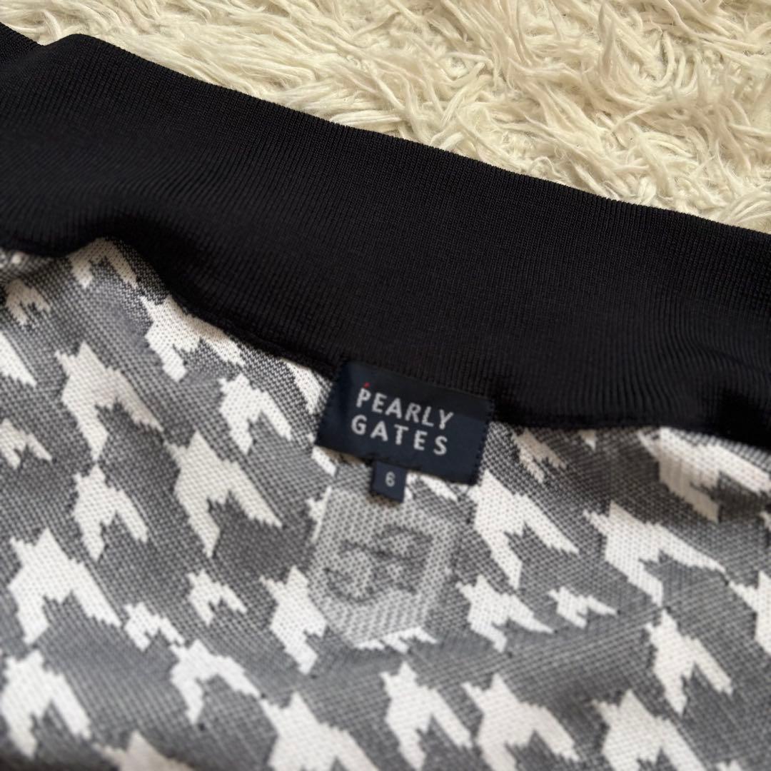 極美品　パーリーゲイツ　XL 光栓ポリエステル フルジップジャケット 千鳥柄