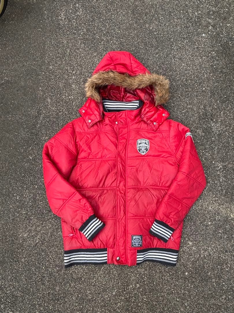RUSS・K ラスケー ファー付き 赤ダウンジャケット y2k お兄