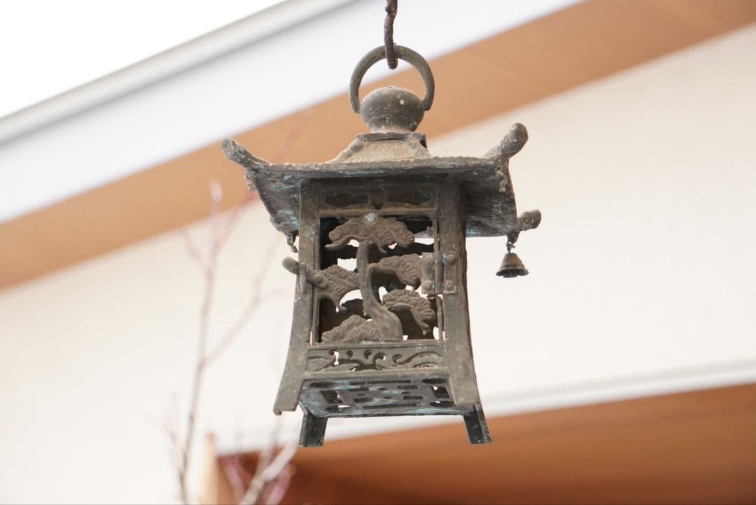 角*幸様 吊り灯籠　松竹梅　アンティーク　雑貨　骨董　吊灯籠　灯り　照明　庭　イ