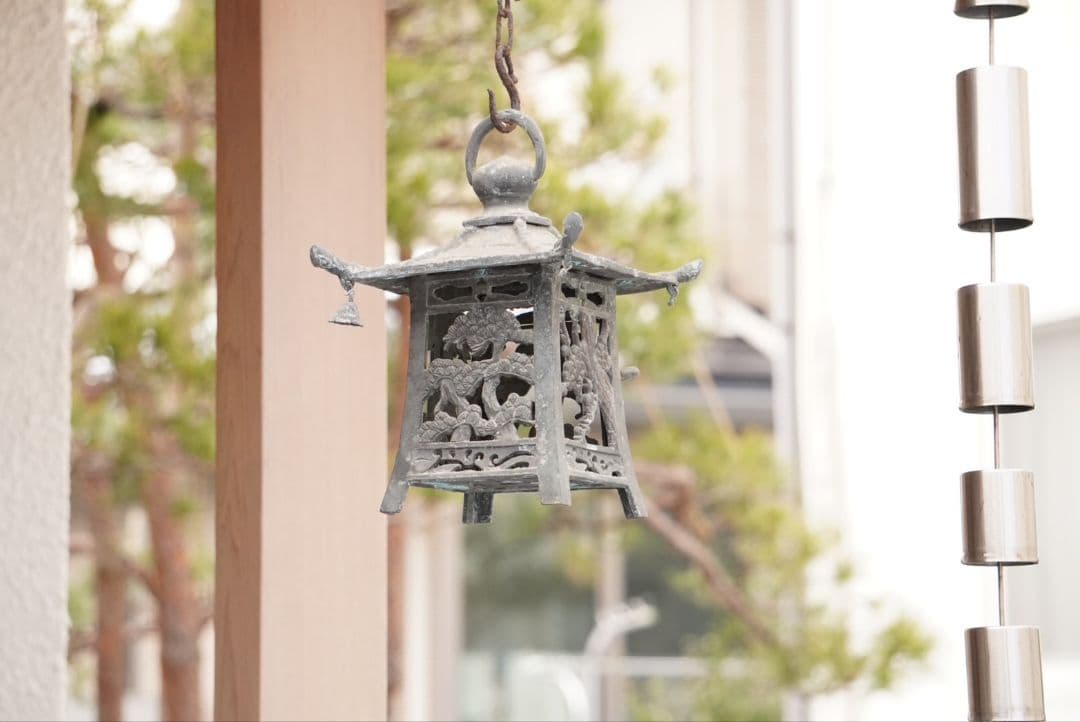 角*幸様 吊り灯籠　松竹梅　アンティーク　雑貨　骨董　吊灯籠　灯り　照明　庭　イ