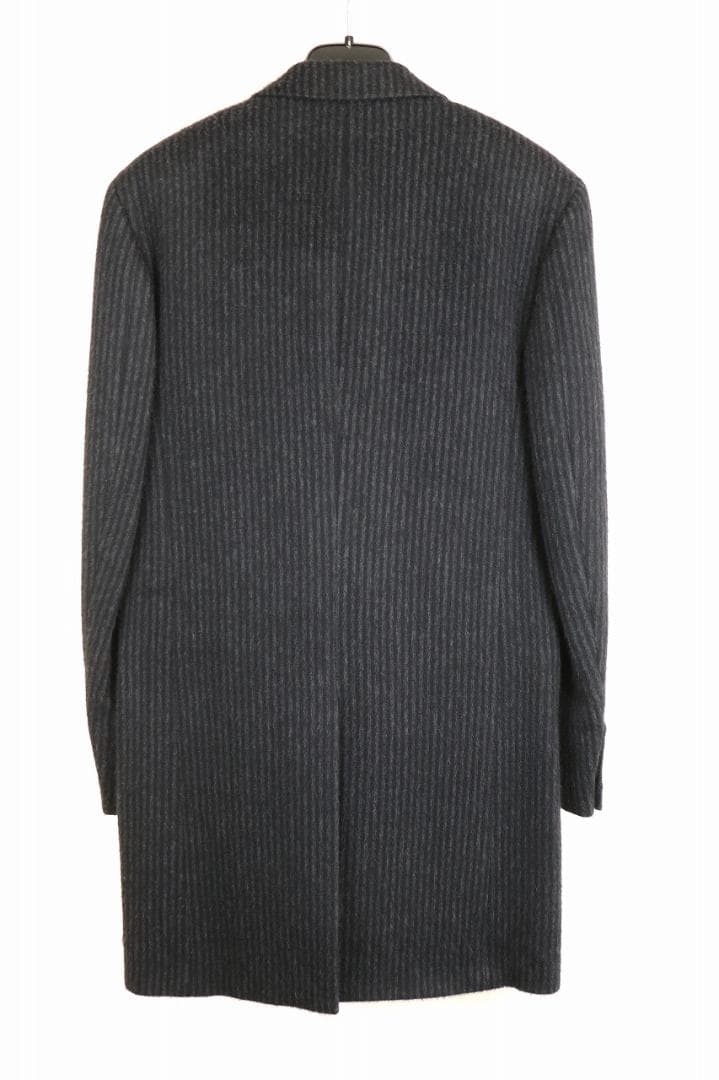 美品 18aw サンローランパリ カシミヤ混ウール チェスターコート 黒 48