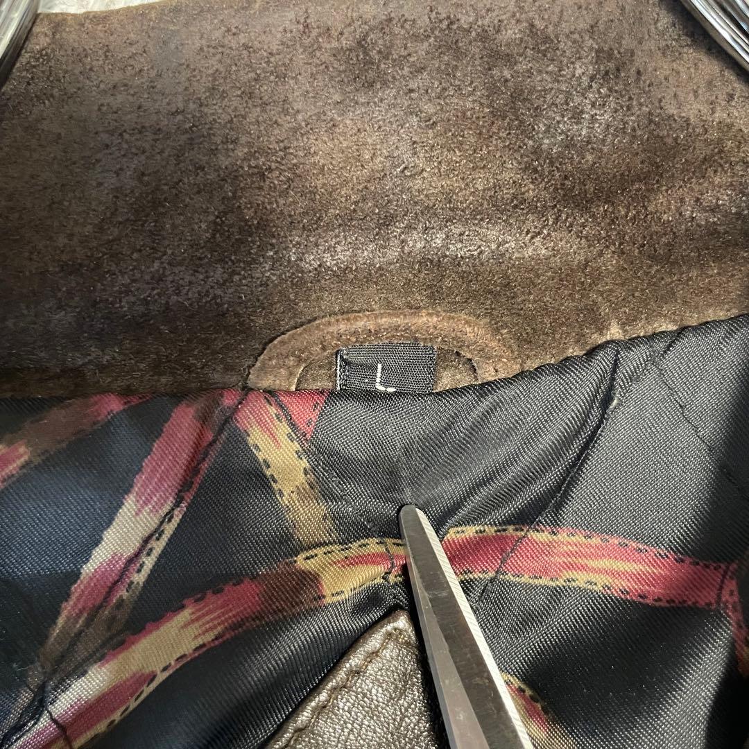 LUXURY】羊革 ラムレザーライダースジャケット スウェード切替