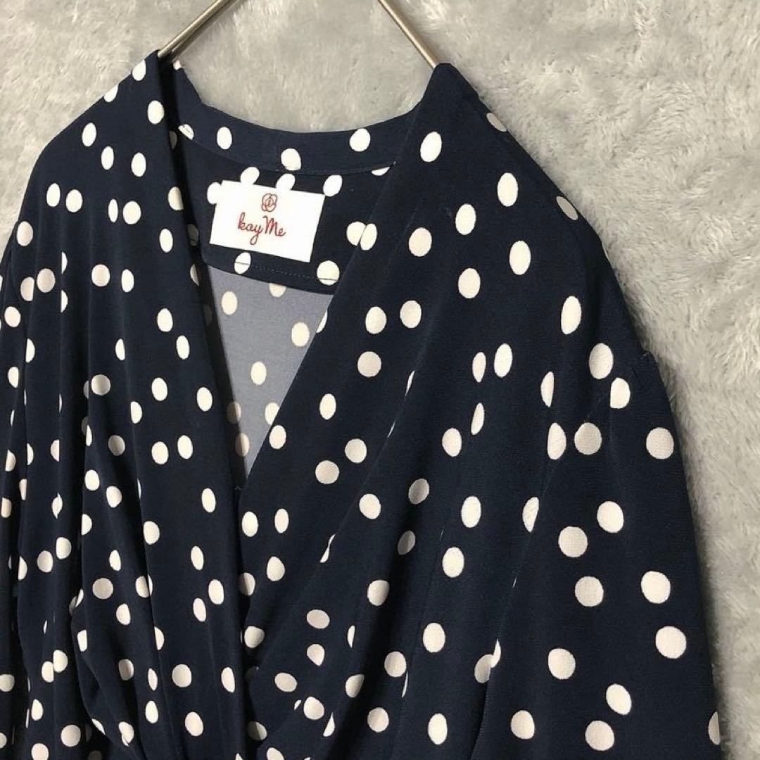 kay me♡カシュクールワンピース ひざ丈 七分袖 ドット 9